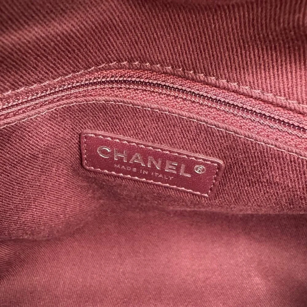 Chanel Navy and‎ Burgundy Woven Leather 2-way Bowler Bag Series 21 Authentic CoA